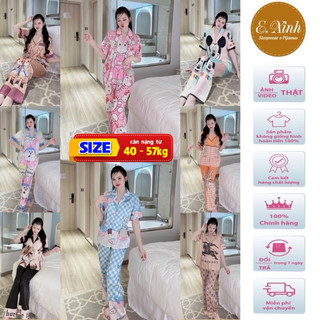 Pizama đồ bộ Lụa Cao Cấp mặc nhà tay ngắn quần dài - Đồ ngủ lụa đẹp
