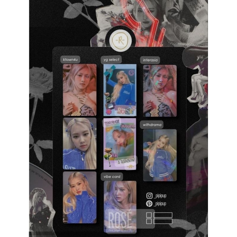 [UPDATE 17/10] Ảnh thẻ Rosé nầm,cận, ôm má,R lệ, soo mũ xanh card off chính hãng - Set3R QUAY VIDEO 