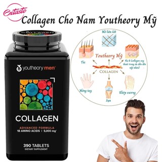 [FreeShip] Viên uống collagen cho nam youtheory mens type 1 2 & 3 290 / 390 viên Healthy care  Extate Official Mall