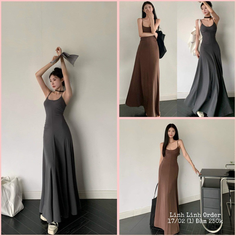 Đầm Hai Dây Dáng Dài Quảng Châu