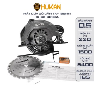Máy cưa gỗ HUKAN CG185N, Công suất 1500W, Tặng 1 cặp chổi than + 1 Đĩa cắt