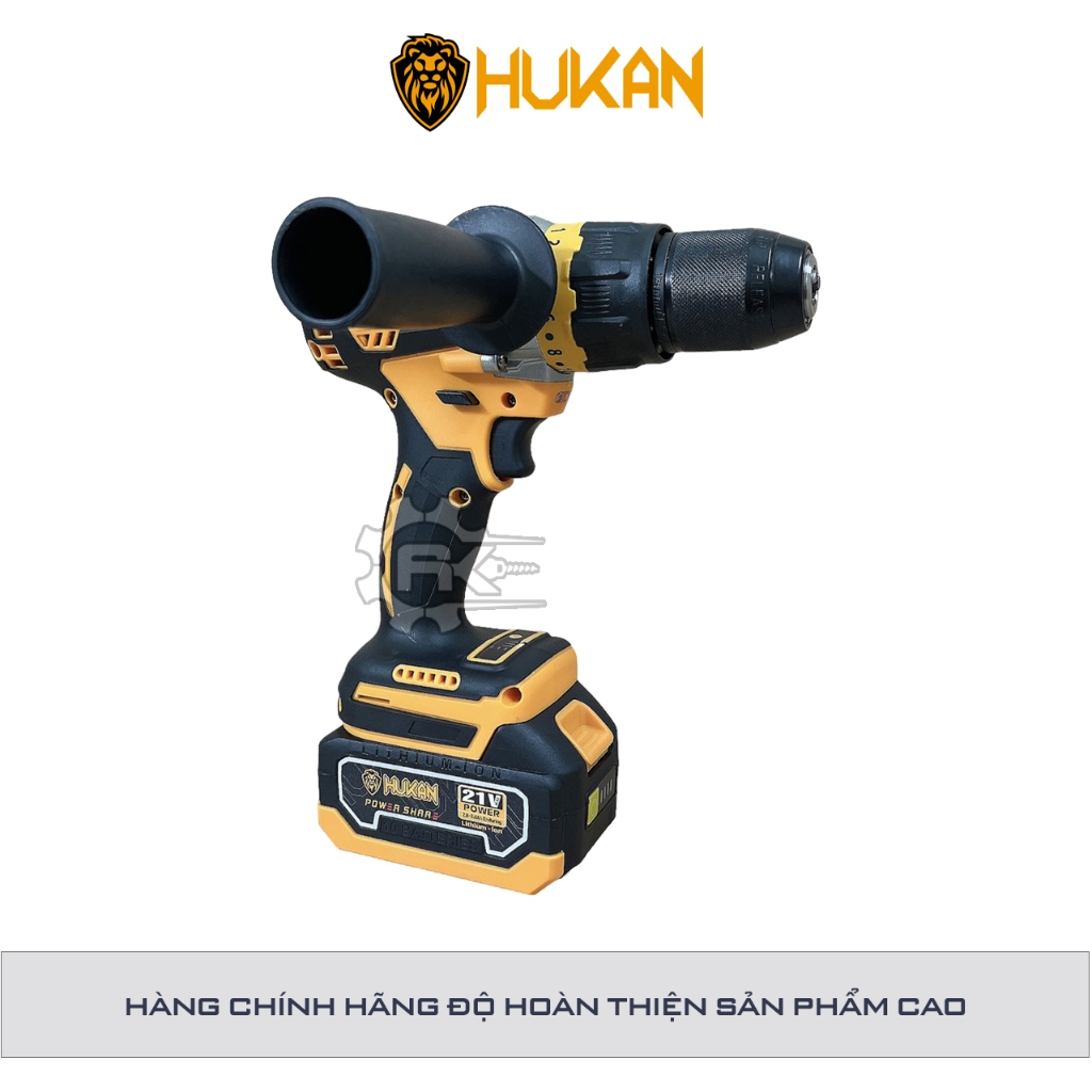 Máy khoan pin HUKAN 533BL, Không chổi than, 3 chức năng 13 ly