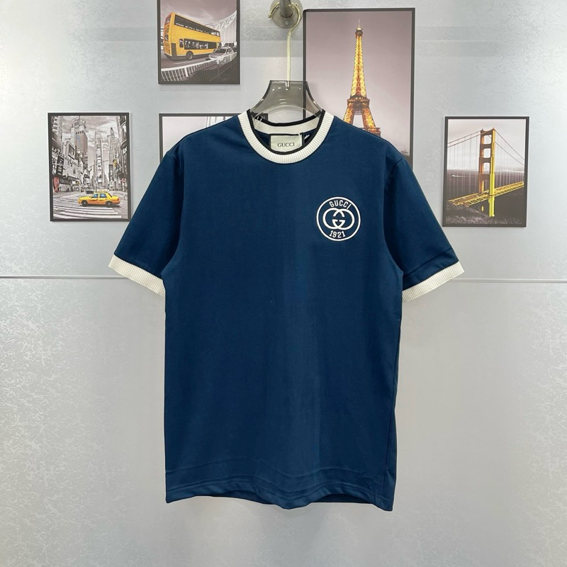 Áo phông nam nữ Premium Cotton trơn thêu logo chữ G.C 1921 tròn ngực bo ống chun đơn giản basic AP304P