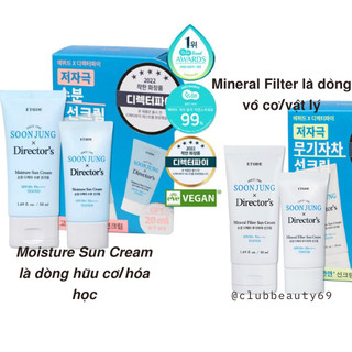 Kem chống nắng Etude House Soon Jung x Director's Mineral Filter / Moisture Sun Cream 20ml/50ml