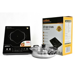 Bếp điện từ Goldsun GIC3212-D màn hình LED cảm ứng thông minh với 7 chức năng nấu 2000W