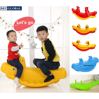 Bập bênh 2 người, 3 người nhựa đúc khối chắc chắn nhiều hình BBT Global