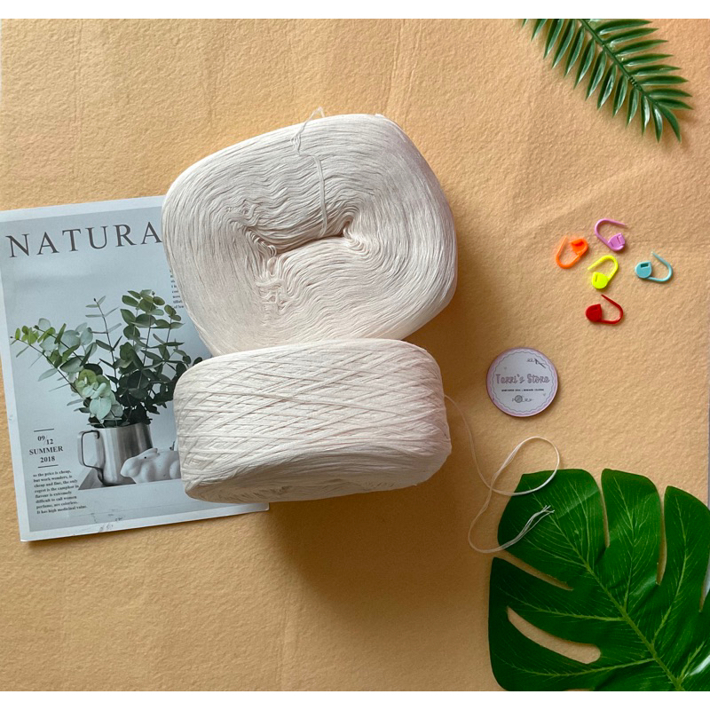 Yarn - Sợi 100% Organic Cotton - Sợi chập  - Sợi mền siêu nhẹ và mát dùng đan móc sản phẩm mùa hè