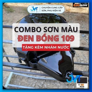 Combo Sơn Samurai 109 đen bóng lóc máy, dàn áo Gồm Lót UCH210 - Màu 109 - Bóng K1K