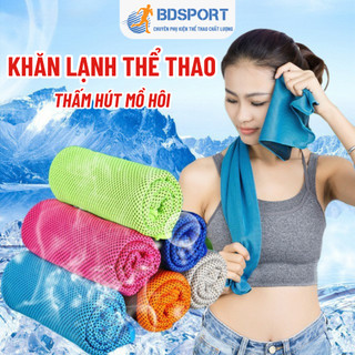 Khăn lạnh thể thao cool towel thấm hút mồ hôi tốt, khăn lạnh tập gym mát lạnh nhiều màu sắc