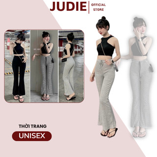A13 Quần Ống Loe Nữ Cạp Chun Lưng Cao Quần Loe Vải Thun Dip Cao Cấp Co Dãn Phong Cách Năng Động JUDIE.Closet