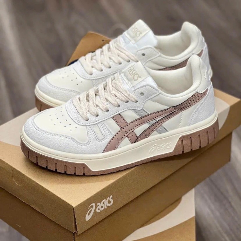 Giày Asics Court MZ nâu hồng Nam Nữ, Giày thể thao nam nữ asics nâu hồng - Topmax.sneakers