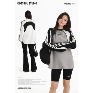 [Order theo yêu cầu] Áo thun DESSUU dài tay Raglan thể thao vải caro hút ẩm thoáng khí áo phông màu xám (DESSUU)
