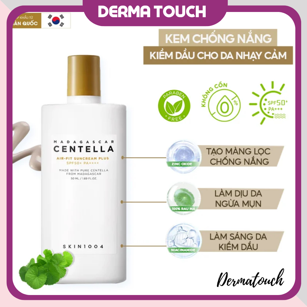 Kem Chống Nắng Kiềm Dầu, Nâng Tone Da Mỏng Nhẹ Skin1004 Madagascar Centella Art-Mẫu Mới