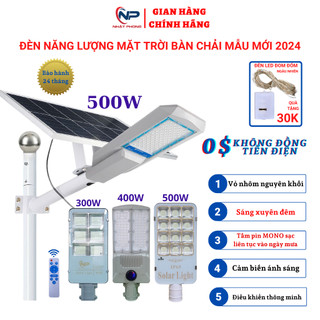 Đèn năng lượng mặt trời sân vườn,đèn đường bàn chải200W,300W,400W,500W vỏ nhôm,điều khiển từ xa,chống nước IP67,BH 2 năm