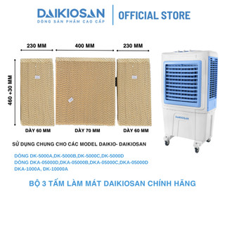 Bộ 3 tấm làm mát - coling pad Daikiosan Daikio dùng cho model DKA-05000A/B/C/D, DKA-10000A,DK-10000A Hàng Chính Hãng