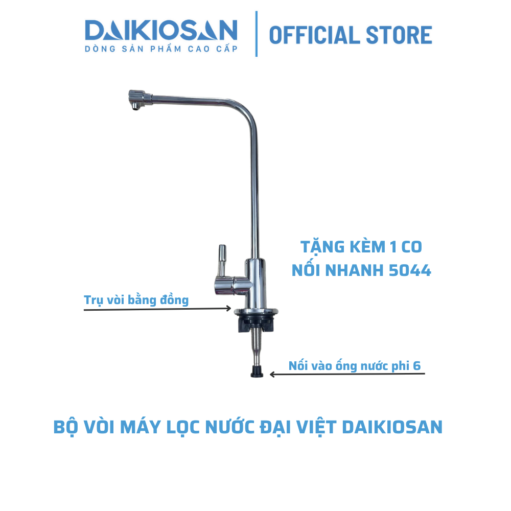 Bộ vòi nước cong Đại Việt lắp cho máy lọc nước Daikiosan - Makano