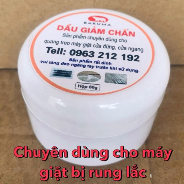 Dầu Giảm Chấn hộp 60gram,chuyên dùng cho quang treo - thụt - nhún máy giặt cửa đứng,cửa ngang bị rung lắc.