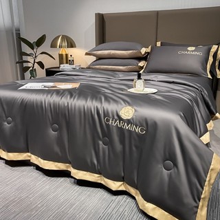 Set chăn ga gối lụa CHARMING - Set 4 món chăn hè trần bông, chất liệu mềm mướt đơn sắc sang trọng sẵn hàng