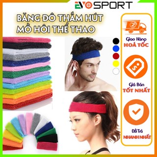 Băng Đô Trán Thể Thao Thấm Hút Mồ Hôi Băng Đeo Trán Tập Gym Yoga Chạy Bộ Băng Cài Tóc Băng rô trán cầu lông tennic