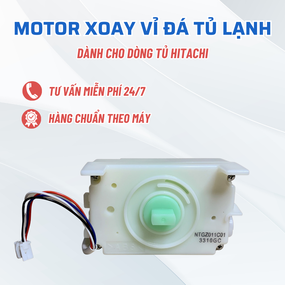 Motor Xoay Vỉ Đá Viên Tương Thích Tủ Lạnh HITACHI Đa Dạng Model, Motor Đổ Đá Tủ Lạnh Hitachi Dùng Ch