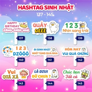 Bảng hashtag cầm tay chụp hình, checkin sinh nhật - MS: 137 - 172