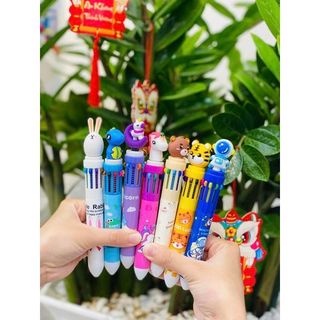 Bút bi bấm 10 màu