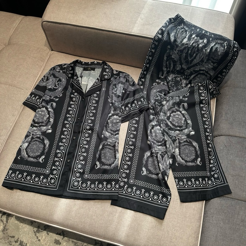 Bộ pijama lụa cao cấp Quảng Châu tay ngắn mcqueen lv to đại đen