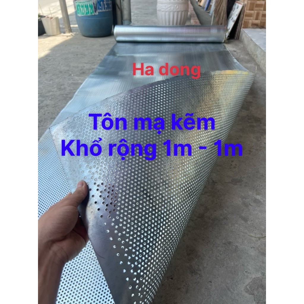 ( Khổ cao 1m -  dài cắt 1m ,2m…) Tôn lỗ mạ kẽm , tôn đục lỗ mạ kẽm ,lưới ruồi kẽm chống rỉ - lỗ 4 li