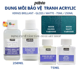 Dung môi bảo vệ tranh Acrylic Pebeo , Véc ni phủ bóng Bảo Vệ Tranh Pebeo , Vernis Brillant Pebeo