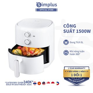 Nồi chiên không dầu Simplus dung tích lớn 5L điều khiển cảm ứng - Bảo Hành 1 Năm 1 Đổi 1