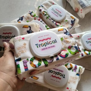 Combo 10 gói khăn ướt nhiệt đới Mamamy Tropical 60 tờ