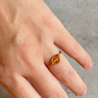 Nhẫn citrine quấn dây handmade