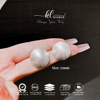  HOT Bông Tai Tròn Nửa Hạt Châu Lớn Khuyên Tai Nụ Tròn Vân Xước Sang Chảnh Hoa Tai Hạt Tròn Mặt Lỳ - E249