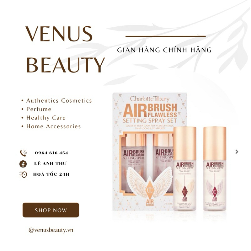 Xịt khoá nền Charlotte Tilbury Brush Flawless Setting Spray