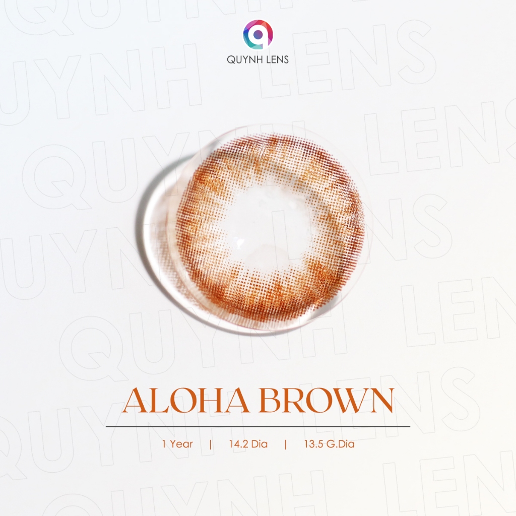 Kính áp tròng QUYNH LENS Aloha Brown 0-8 độ