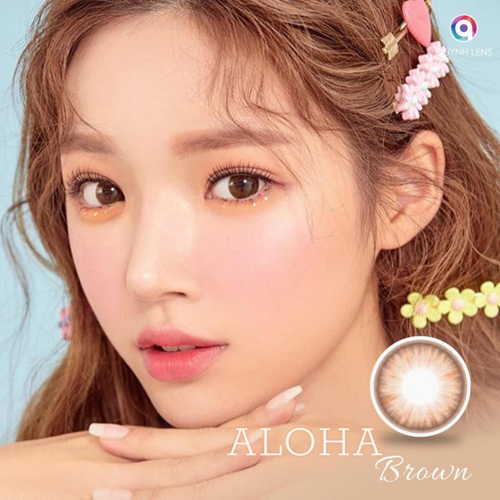 Kính áp tròng QUYNH LENS Aloha Brown 0-8 độ