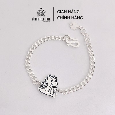 Lắc Bạc Con Rồng Dây Xích Khắc Tên Cho Bé - Minh Canh Jewelry