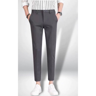 Quần tây nam, Quần âu nam hàn quốc ống côn công sở vải tuyết hàn co giãn dày dặn