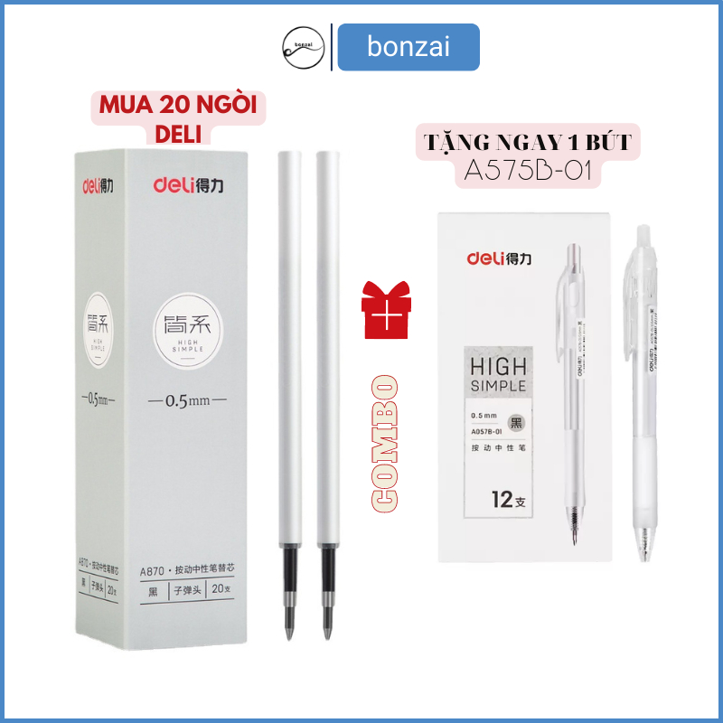 COMBO 20 ngòi Deli A870 tặng ngay 1 bút A057B