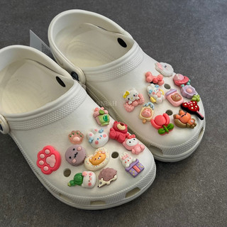 lẻ 1 cái Tone màu hồng, tím - Sticker/Charm/Jibbitz gắn dép Crocs