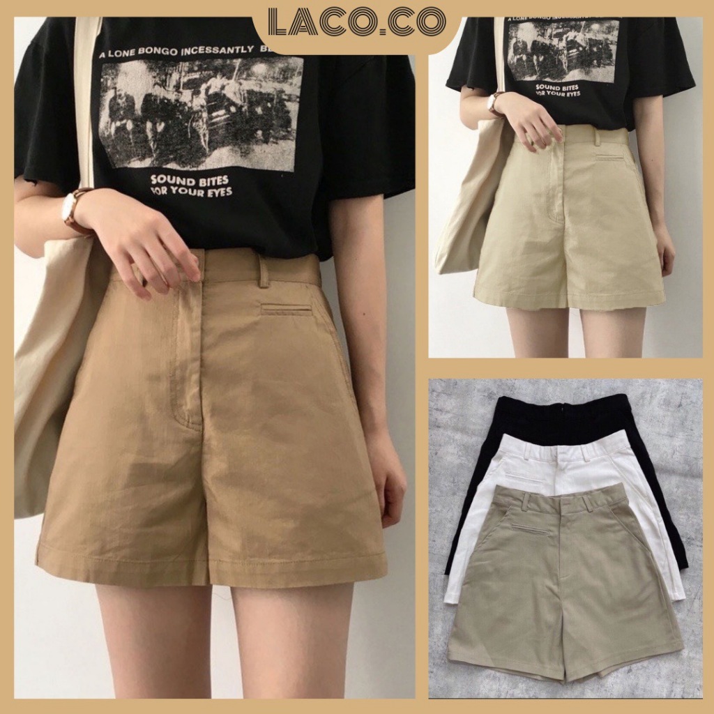 Quần Short Nữ Kaki Lưng Cao Túi Ulzzang Phong Cách Hàn Quốc Siêu Đẹp Msp: Laco31