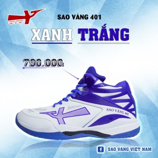 GIÀY THỂ THAO SAO VÀNG 401 TRẮNG XANH Mã mới ( TẶNG KÈM TẤT, TÚI RÚT  SV)