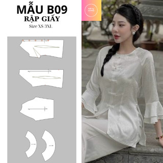 Rập giấy áo bà ba cách tân b09 size xs-3xl