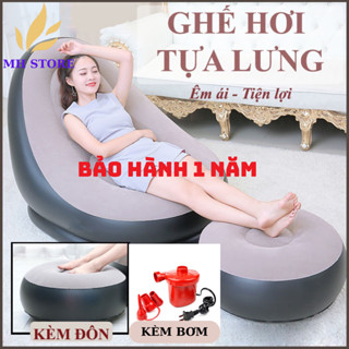 [BH 1 ĐỔI 1] Ghế hơi tựa lưng bọc nhung [TẶNG BƠM] Ghế hơi tựa lưng intex thư giãn cao cấp - Bảo hành 1 năm MH-SHOP