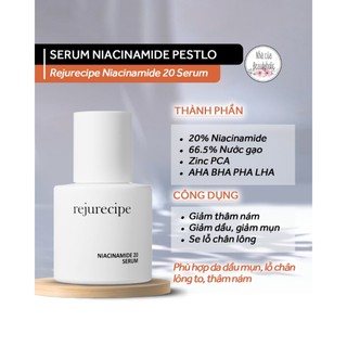 Serum dưỡng sáng se lỗ chân lông pestlo rejureceipe niacinamide 20 serum