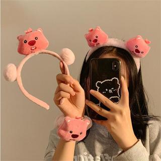 Cài tóc băng đô gấu bông Loopy heo hồng xinh xắn