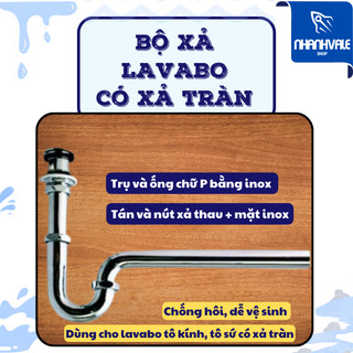 Xi phông bộ xả chậu lavabo nhấn inox