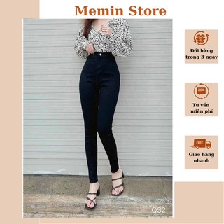 quần jean nữ lưng cao co giãn quần bò giấy nữ vải skinny cạp cao dễ phối đồ phong cách hàn quốc Memin Store