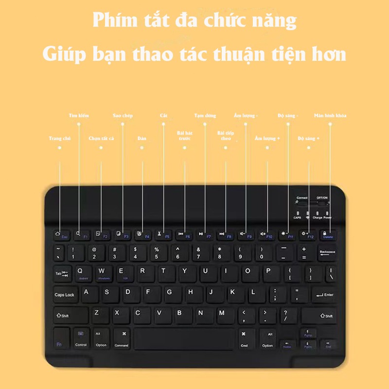 Bàn Phím Bluetooth Không Dây Phù Hợp Với Bộ Chuột Kết Nối Mạnh Cho IOS Android Windows Ipad Máy Tính Laptop | BigBuy360 - bigbuy360.vn