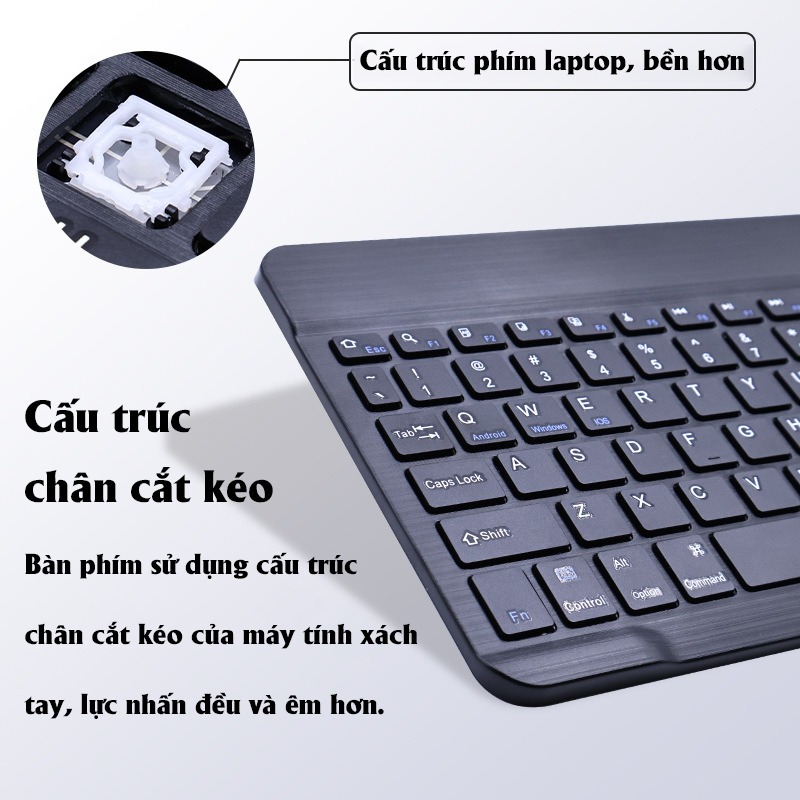 Bàn Phím Bluetooth Không Dây Phù Hợp Với Bộ Chuột Kết Nối Mạnh Cho IOS Android Windows Ipad Máy Tính Laptop | BigBuy360 - bigbuy360.vn